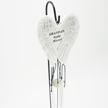 Load image into Gallery viewer, Grandad Sadly Missed Guardian Angel Wings Wind Chime