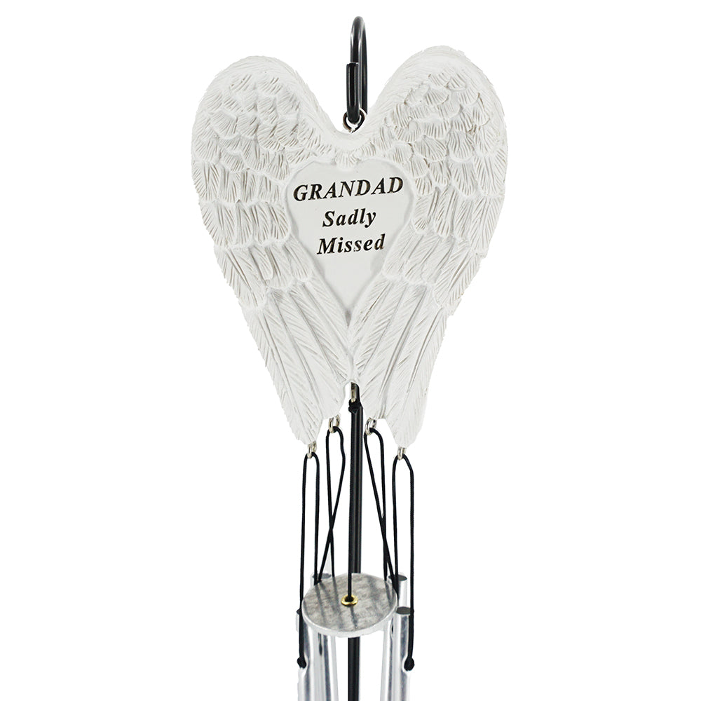 Grandad Sadly Missed Guardian Angel Wings Wind Chime