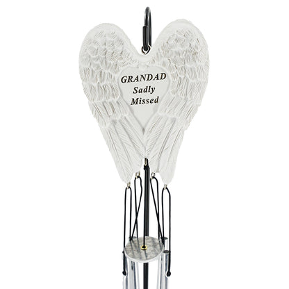 Grandad Sadly Missed Guardian Angel Wings Wind Chime