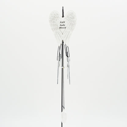 Nan Sadly Missed Guardian Angel Wings Wind Chime