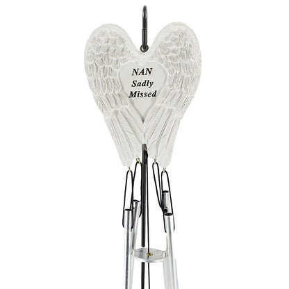 Nan Sadly Missed Guardian Angel Wings Wind Chime