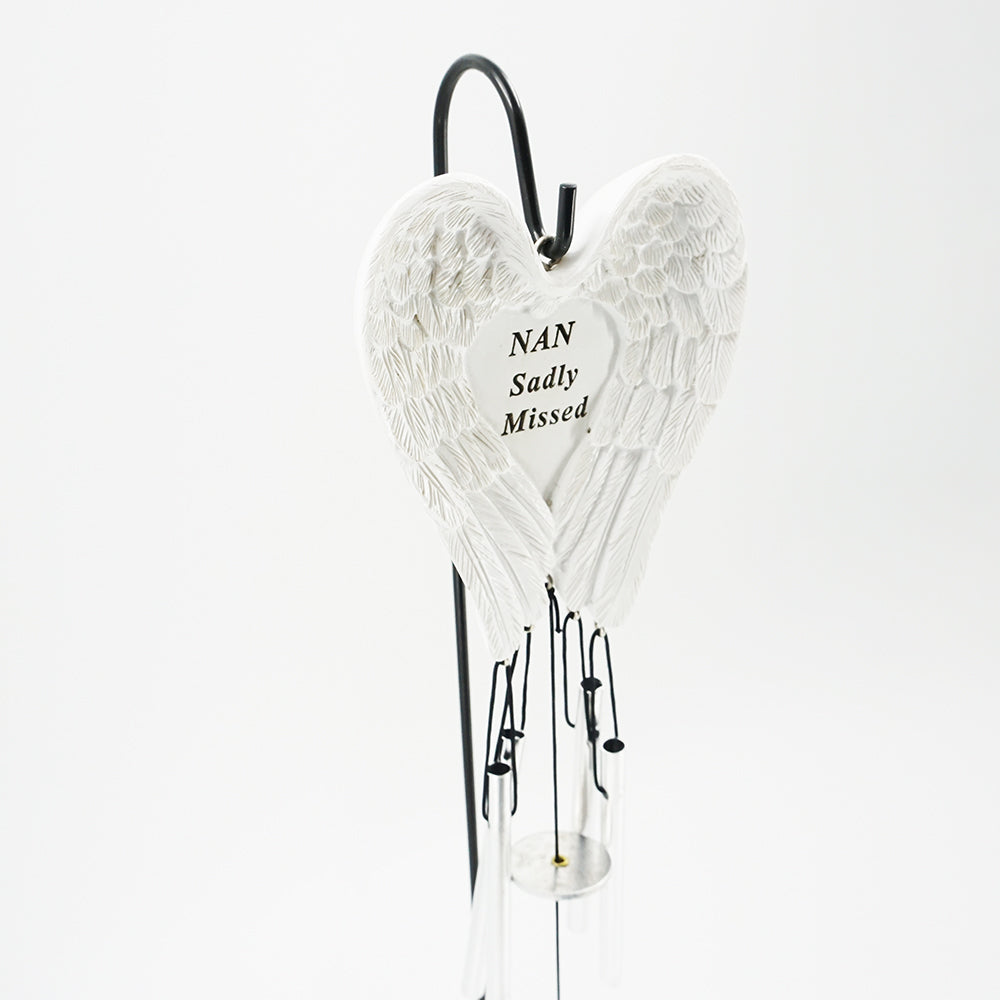 Nan Sadly Missed Guardian Angel Wings Wind Chime