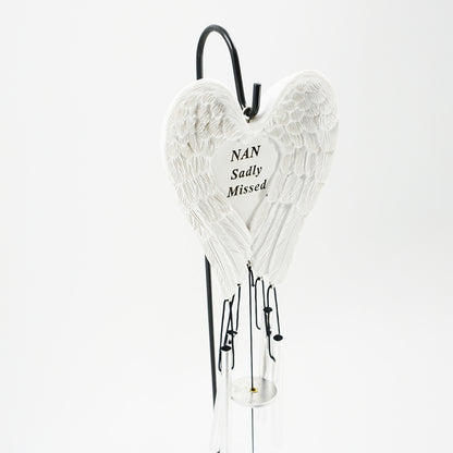 Nan Sadly Missed Guardian Angel Wings Wind Chime