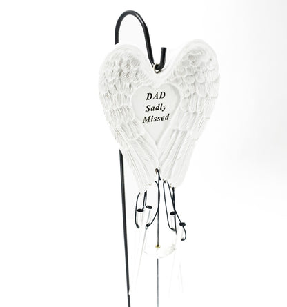 Dad Sadly Missed Guardian Angel Wings Wind Chime