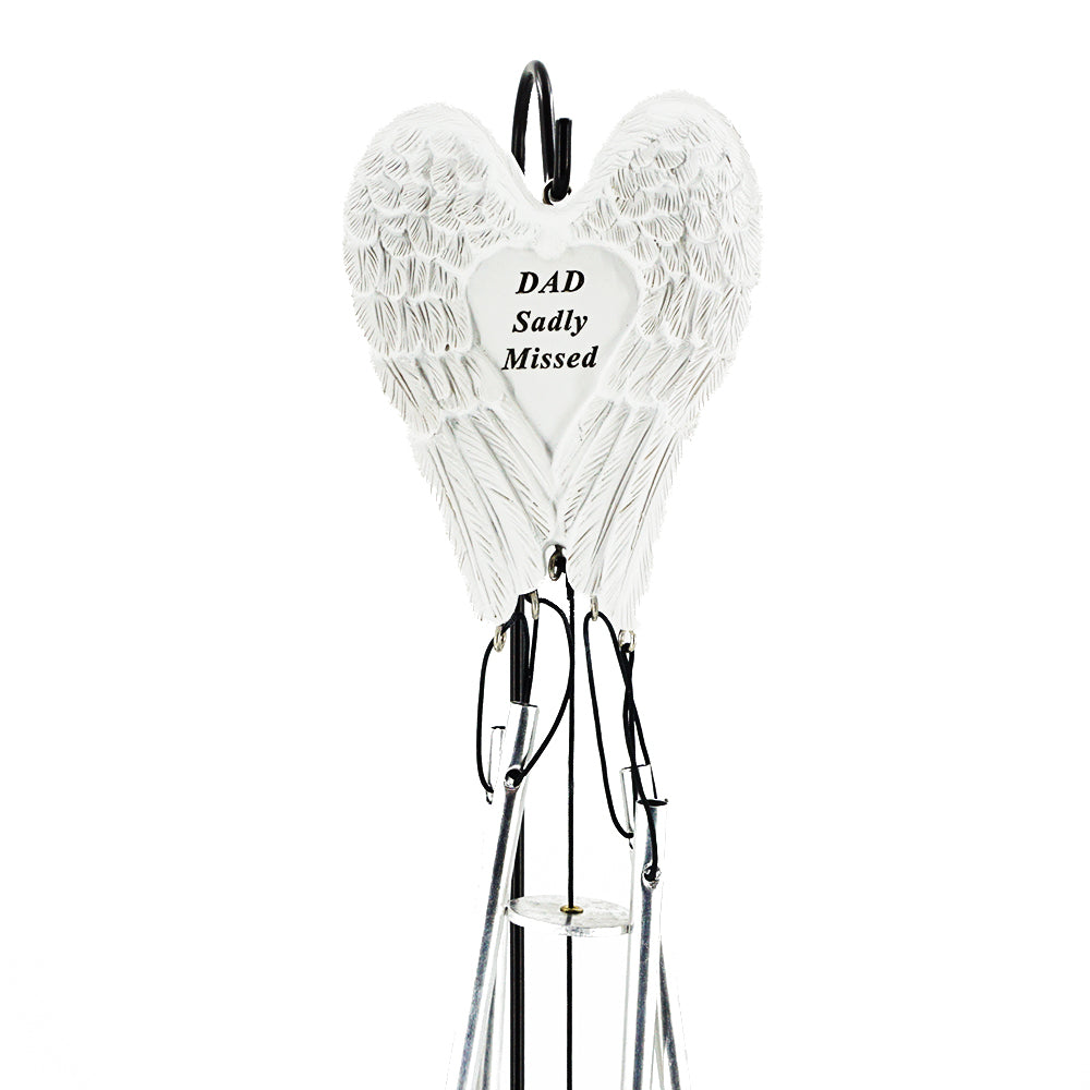 Dad Sadly Missed Guardian Angel Wings Wind Chime