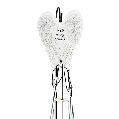 Dad Sadly Missed Guardian Angel Wings Wind Chime