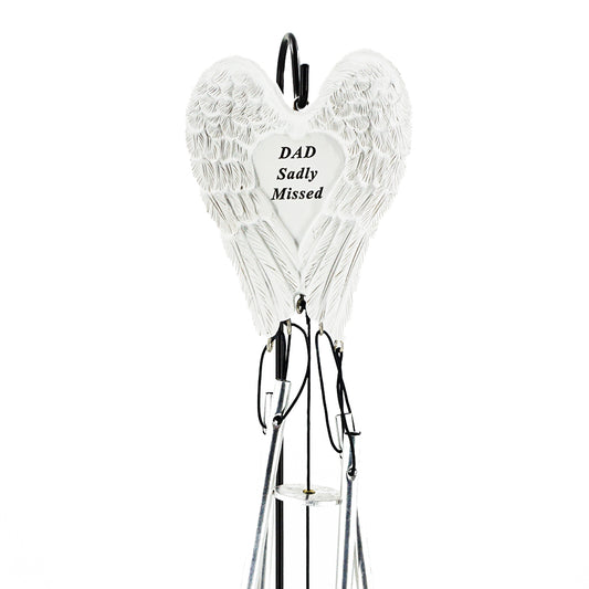 Dad Sadly Missed Guardian Angel Wings Wind Chime