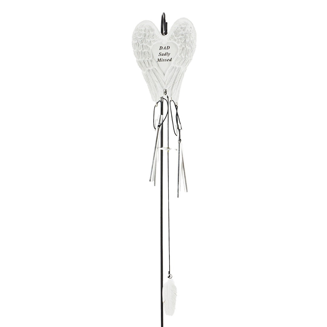 Dad Sadly Missed Guardian Angel Wings Wind Chime