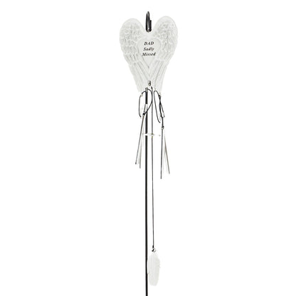 Dad Sadly Missed Guardian Angel Wings Wind Chime