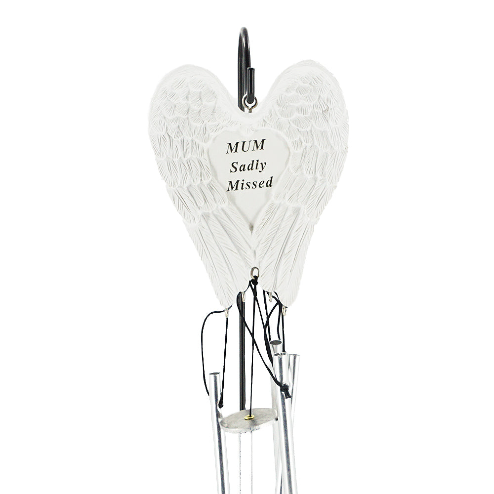 Mum Sadly Missed Guardian Angel Wings Wind Chime