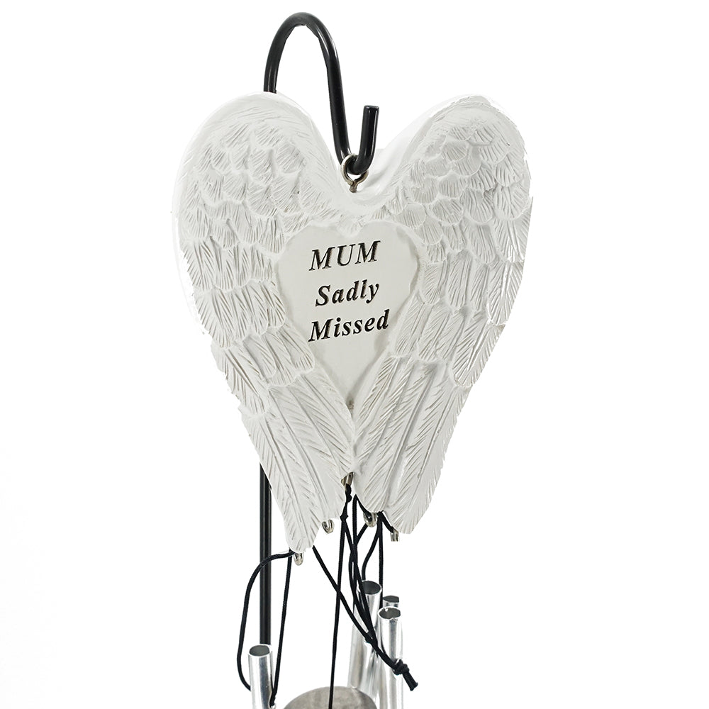 Mum Sadly Missed Guardian Angel Wings Wind Chime