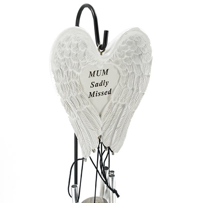 Mum Sadly Missed Guardian Angel Wings Wind Chime