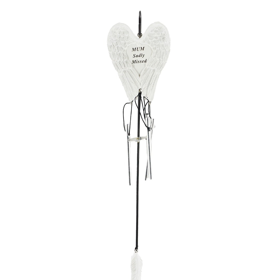 Mum Sadly Missed Guardian Angel Wings Wind Chime