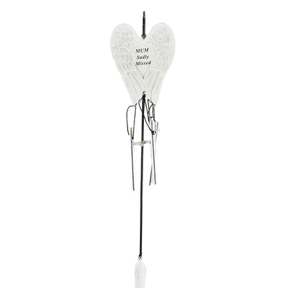 Mum Sadly Missed Guardian Angel Wings Wind Chime