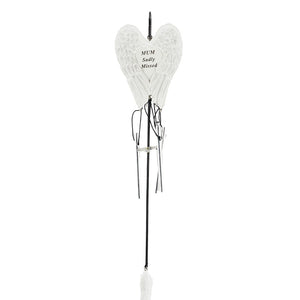 Mum Sadly Missed Guardian Angel Wings Wind Chime