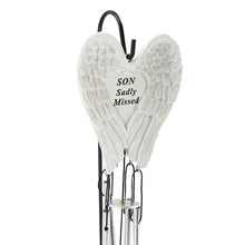 Load image into Gallery viewer, Son Sadly Missed Guardian Angel Wings Wind Chime