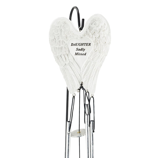 Daughter Sadly Missed Guardian Angel Wings Wind Chime