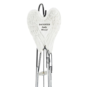 Daughter Sadly Missed Guardian Angel Wings Wind Chime