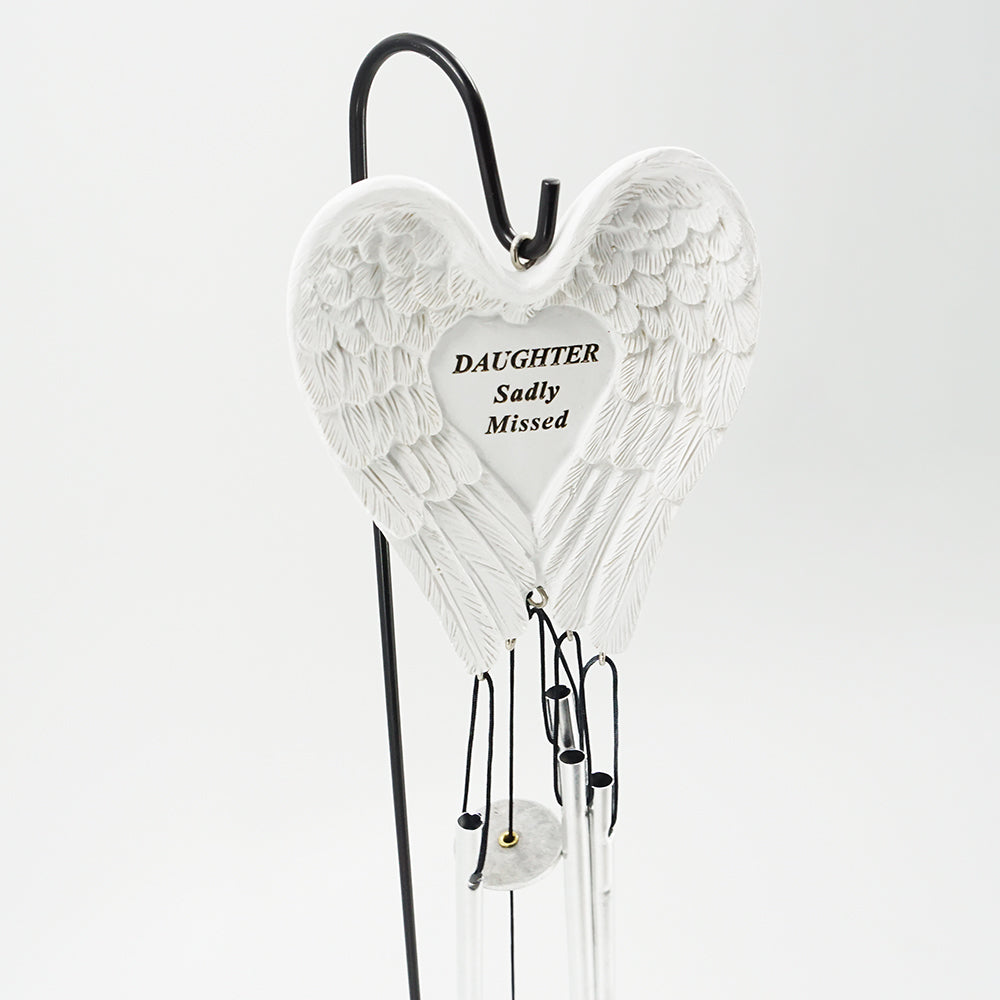 Daughter Sadly Missed Guardian Angel Wings Wind Chime