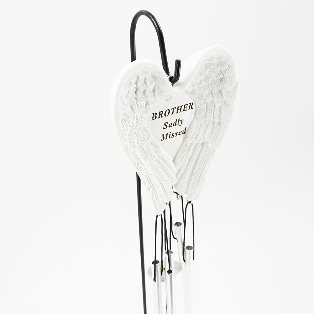 Brother Sadly Missed Guardian Angel Wings Wind Chime