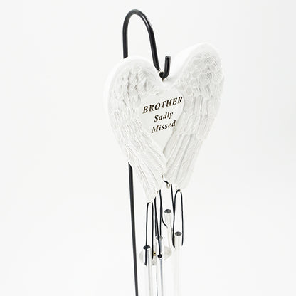 Brother Sadly Missed Guardian Angel Wings Wind Chime