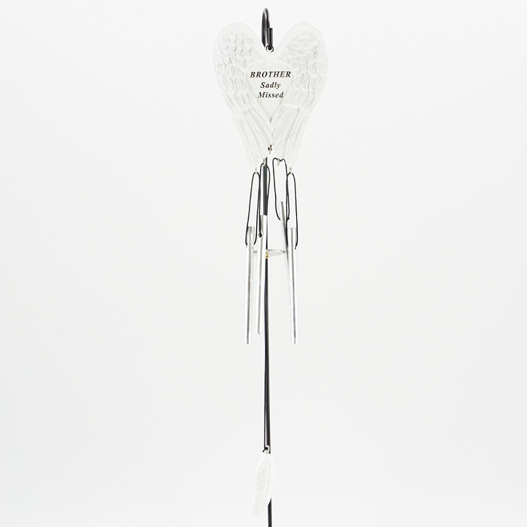 Brother Sadly Missed Guardian Angel Wings Wind Chime