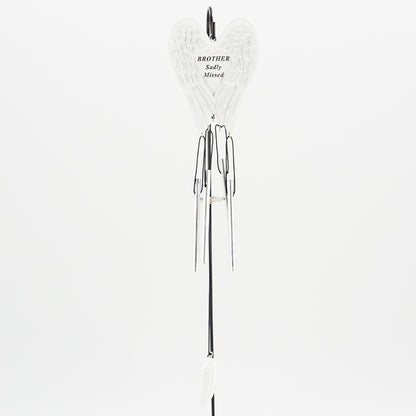 Brother Sadly Missed Guardian Angel Wings Wind Chime