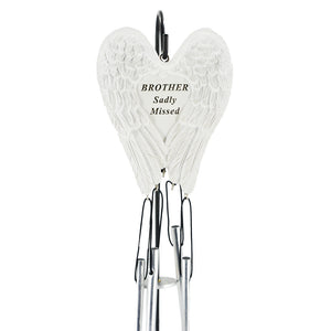Brother Sadly Missed Guardian Angel Wings Wind Chime
