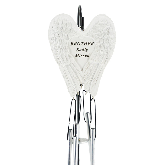 Brother Sadly Missed Guardian Angel Wings Wind Chime