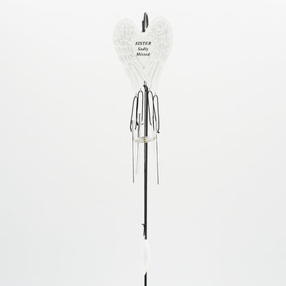 Sister Sadly Missed Guardian Angel Wings Wind Chime