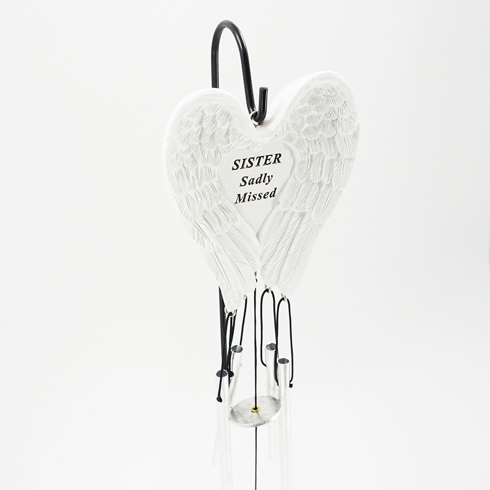Sister Sadly Missed Guardian Angel Wings Wind Chime