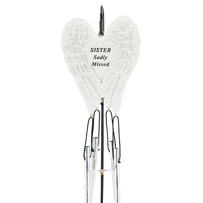 Sister Sadly Missed Guardian Angel Wings Wind Chime