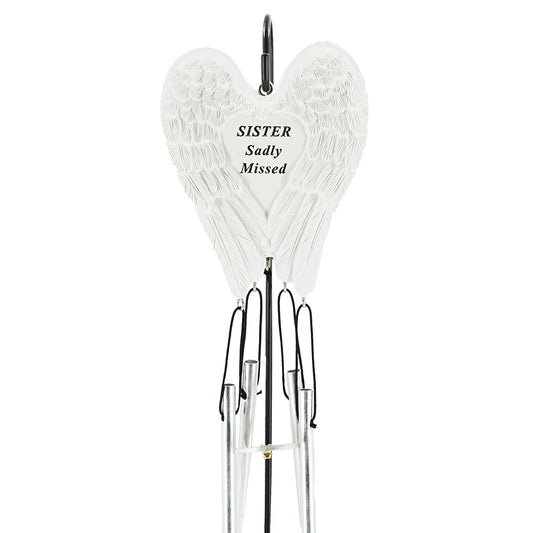 Sister Sadly Missed Guardian Angel Wings Wind Chime