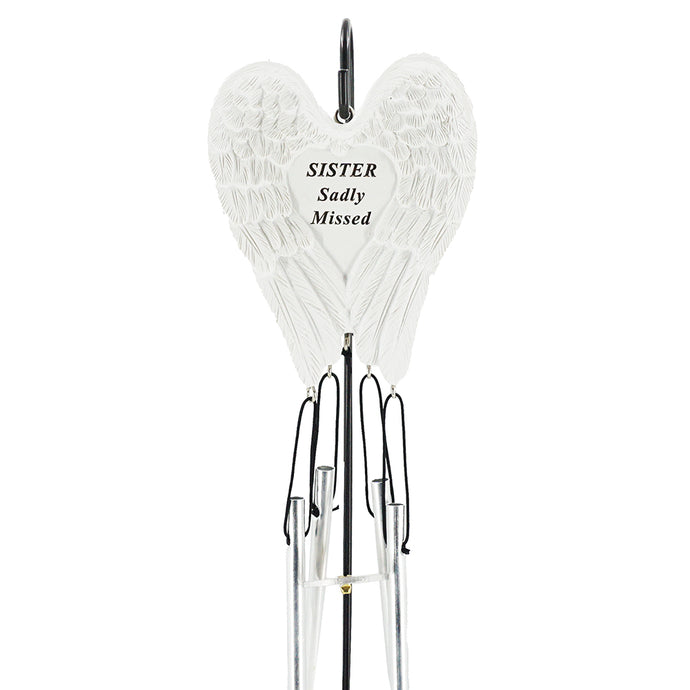 Sister Sadly Missed Guardian Angel Wings Wind Chime