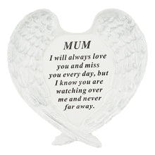 Load image into Gallery viewer, Mum Guardian Angel Heart Wings Graveside Memorial Plaque