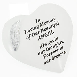 Beautiful Angel Graveside Memorial Feather Grave Plaque
