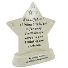 Load image into Gallery viewer, Special Granddaughter Shining Star Plaque