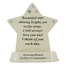 Load image into Gallery viewer, Special Granddaughter Shining Star Plaque