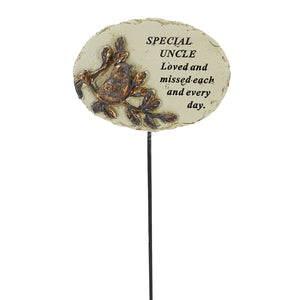 Special Uncle Love & Missed Bird Memorial Remembrance Stick