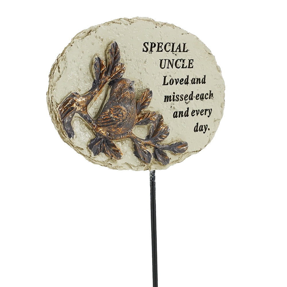 Special Uncle Love & Missed Bird Memorial Remembrance Stick