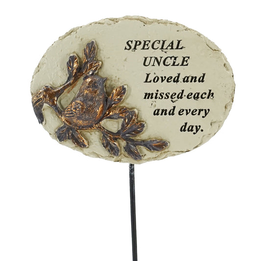 Special Uncle Love & Missed Bird Memorial Remembrance Stick