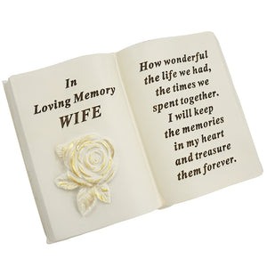 Special Wife Brushed Gold Rose Memorial Book