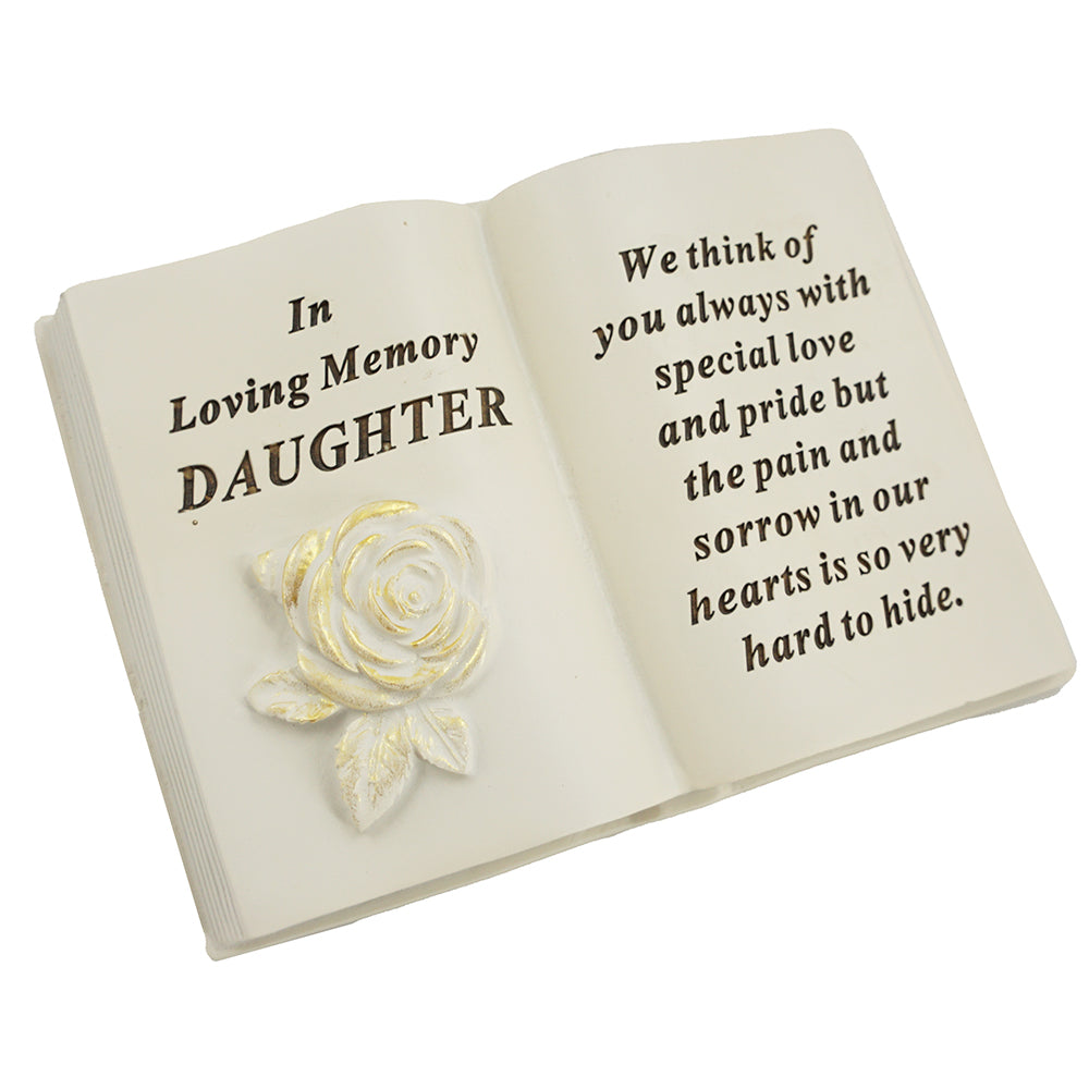 Special Daughter Brushed Gold Rose Memorial Book