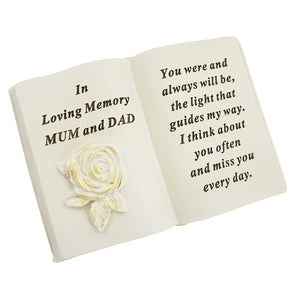 Special Mum & Dad Brushed Gold Rose Memorial Book