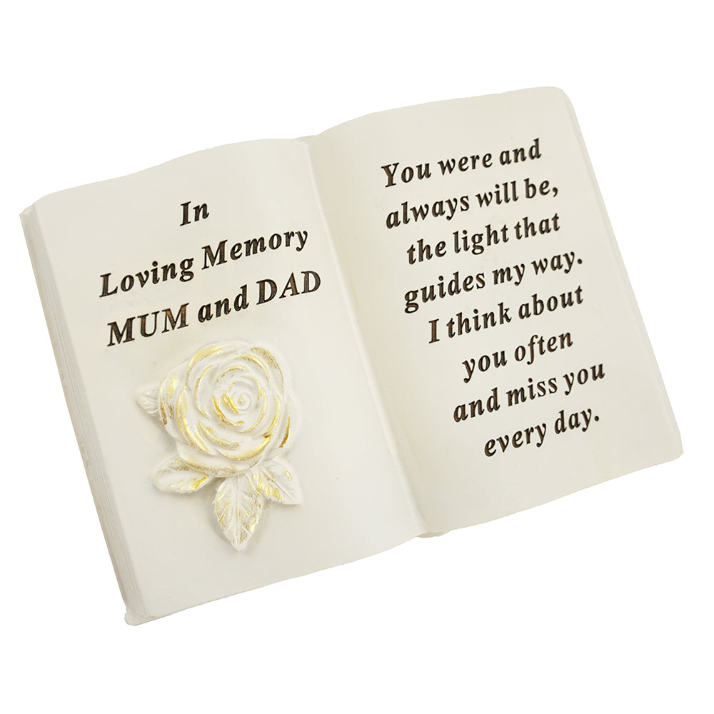Special Mum & Dad Brushed Gold Rose Memorial Book