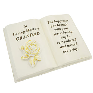 Special Grandad Brushed Gold Rose Memorial Book