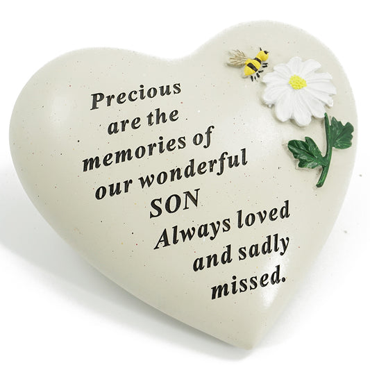 Special Son Daisy Flower & Bumble Bee Memorial Graveside Heart
