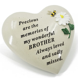 Special Brother Daisy Flower & Bumble Bee Memorial Graveside Heart
