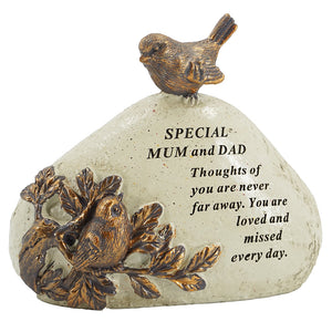 Special Mum &amp; Dad Robin Bird Memorial Graveside Stone