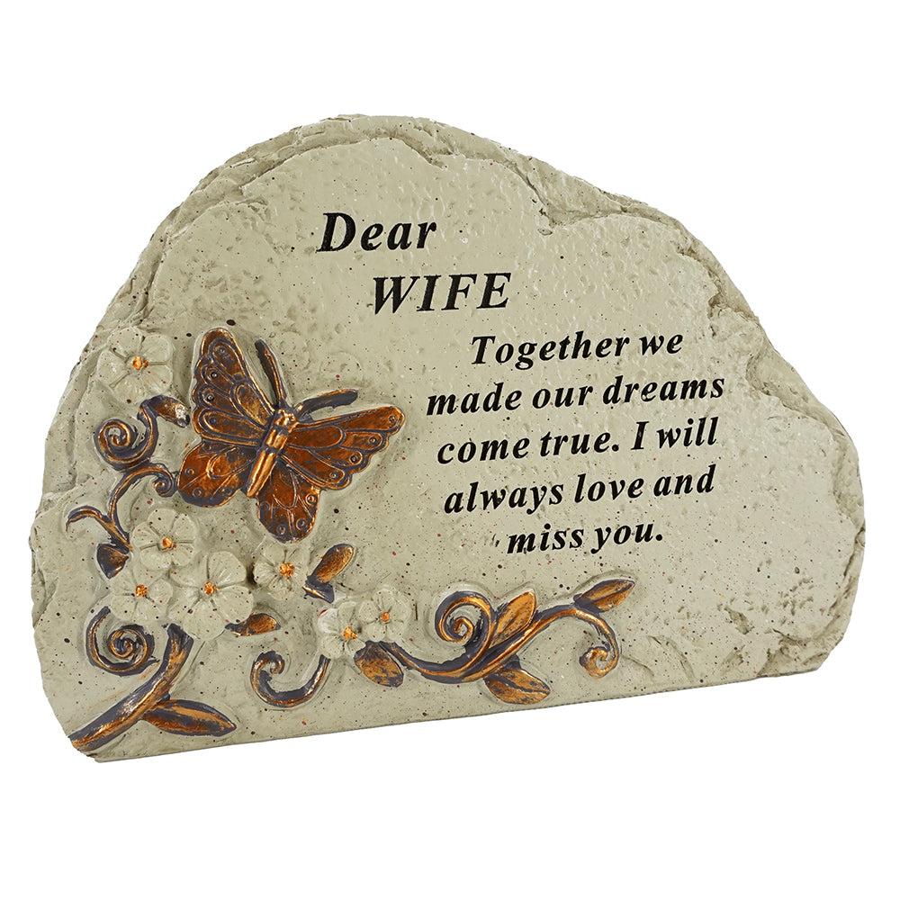 Special Wife Flower & Butterfly Memorial Graveside Stone